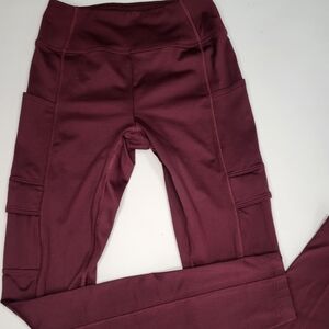 Womans PINK Burgundy Color XS Active Leggings